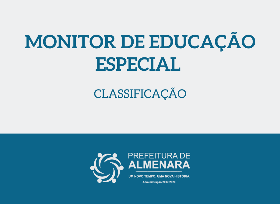Classificação: Monitor de Educação Especial